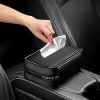 New Leather Car Tissue Box Hanging Portable Armrest Seat Back Sun Visor Holder Auto Interior Storage