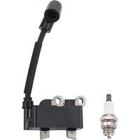 291337001 Ignition Coil for Ryobi RY251PH RY252CS RY253SS RY254BC 25Cc 25.4Cc String Trimmer + Spark Plug