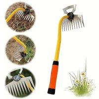 1pc Multi-Functional Manganese Steel Weeding Rake - Garden Hoeing Tool For Loosening Soil, Vegetable