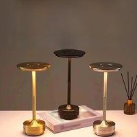 Wireless Simple Charging LED Desk Lamp Restaurant Bar Table Lamp Dimming Atmosphere Retro Portable Charging Touch USB Read Lamp
