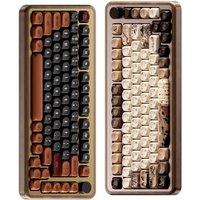 Akko MU02 75% Mountain Seclusion Wooden Mechanical Keyboard RGB Hot-swappable BT5.0/2.4G Wireless & Type-C Wired Gaming Keyboard