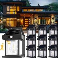 1-10PCS Solar Tungsten Wall Lights IP65 Waterproof Wireless Motion Sensor Security Lamps Dusk to Dawn Lighting for Garden Decor