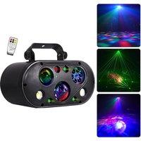 6IN1 Stage Laser Light DMX/Remote Control LED Magic Ball Light LED Pattern Light Water Wave Strobe Lighting for Party Disco Dj
