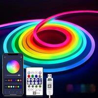 DC5V USB RGBIC Neon LED Strip,1M 2M 3M 5M RGBIC Neon Rope Light with Bluetooth App and Remote
