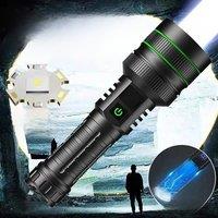1000000LM Most Powerful LED Flashlight Rechargeable Type-c Flashlight Long Range 5000M Tactical
