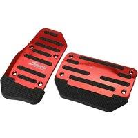 Universal Red Gas Accelerator Pedal and Brake Pedal Cover Foot Pad Non-Slip for Automatic