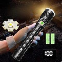 10000mAh High Power Led Flashlight 5000M Long Range Torch Rechargeable Ultra Powerful Outdoor