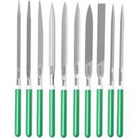 LAOA 10 Sets of Assor ted Files Flat Half Round Triangle Square File Metal Grinding Hardware Tools Set of Plastic File Files