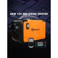 8KW 12V&24V Portable All In One Diesel Air Heater with LCD Monitor Car parking Heater W/ bottom bracket for RV Campervan Tent