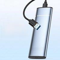 JEYI Aluminum M.2 NVME SSD Enclosure Adapter, USB 3.2 Gen 2 (10 Gbps) to NVME M-Key/(B+M) Key SSD