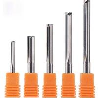 Dreanique 1pc 3.175mm 4mm 6mm 8mm 10mm Shank 2 Flute Tungsten Carbide Wood Engraving Bit Straight