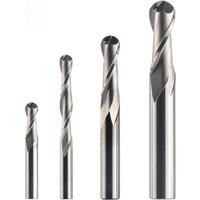 Dreanique 1pc Carbide Ball Nose End Milling Cutter 2 Flutes R0.5-R4.0 End Mill Router Bit for wood and aluminium
