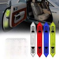 4PCS Reflective Car Door Sticker Safety Opening Warning Reflector Tape Decal Car Accessories Exterior Interior Reflector Sticker