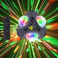 Party Light Dj 3-Head Disco Ball Light with Pattern Projection and Voice Control with Remote Control Laser Light Rgb Colorful Background Light Strobe Stage Lighting Suitable for Party Indoor Dance