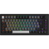 Akko 5075B Plus 75% Mechanical Gaming Keyboard Black & Silver ISO-UK Hot Swap Side LED RGB Multi-Modes 2.4GHz /USB Type-C/BT 5.0