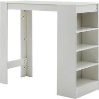 White Wooden Bar Table with Open Shelves,White Table Top