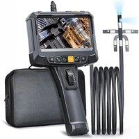 5"IPS Articulating Borescope 360Dual Lens Industrial Endoscope Camera 8Led 1080P Inspection Snake Camera for Car Pipe Sewer