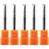 Dreanique 5pcs/lots 1 Flute Spiral End Mill 3D Advertisement Engraving Bit for woodworking Acrylic Aluminum Plastics Cut