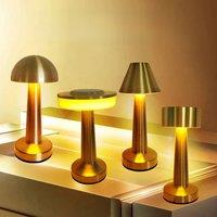 Retro Bar Table Lamp LED Rechargeable Desk Light Room Decor Lampe Camping Luces Bedroom Coffee Decoration Chambre Night Lights