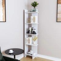 5 Tier Corner Storage Bookshelf Shelving Unit 45cm W x 22cm D x 170cm H