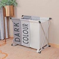 3 Section Laundry Hamper basket, Light and Dark Colour