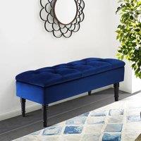 Buttoned Velvet Ottoman Storage Footstool