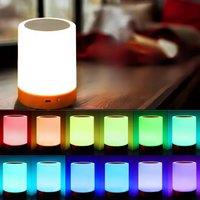 16 Color Changing Night Light RGB Remote Control Touch Dimmable Lamp Portable Table Bedside Lamps USB Rechargeable Night Lamp