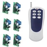 6 controller AC220V 1CH RF Wireless Remote Control Relay Switch light /lamp/ window/Garage Doors shutters projection screen