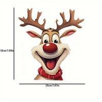 1pc Christmas Holiday Reindeer Car Window Sticker - Durable PVC Material, Cheerful Elk Design for Vehicle Side Window