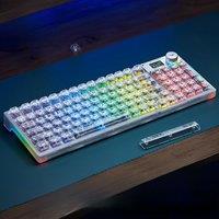 AULA F98PRO Transparent Wireless Mechanical Keyboard Bluetooth 2.4G Hot Swappable RGB Backlit Custom