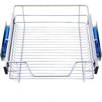 Pull Out Wire Basket Kitchen Cabinet Larder Organizer Cupboard Drawer, 60CM