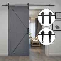 Rustic J Shaped Barn Door Hardware Kit 6.6ft