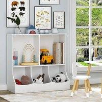White 2 Tier Open Style Toy and Book Storage Organizer