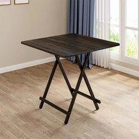 Black 80x80cm Folding Wooden Dining Table