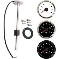 10-180ohm Auto Fuel Gauges 52mm 240-33ohm with 100 150 200 250 300 350 450mm Oil Level Sensors Sending Unit Blue Green Backlight