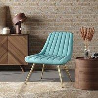 Blue Velvet Upholstered Lounge Accent Chair