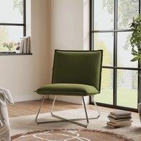 Green Modern Linen Accent Chair