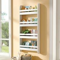 White 4 Tier Wooden Modern Wall Mounted Shelf