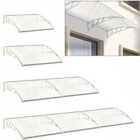 Door Canopy Awning Window Rain Snow Shelter Curved Sheet, White 150CM/270CM