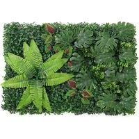 40*60cm Artificial Plant Hedge Greenery Wall Panel with Assorted Foliage