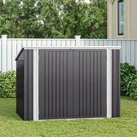 5.5 x 3.5 ft Charcoal Black Metal Shed Garden Storage Shed Bin Store Bike Storage with Double Door