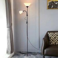 175CM Mother and Child Adjustable Floor Reading Lamp, Black