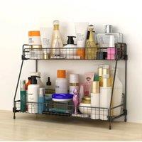 2 Tier Large Iron Wire Countertop Storage Shelf for Bathroom