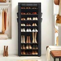 10-Tier Shoe Cabinet with Roll-Up Door