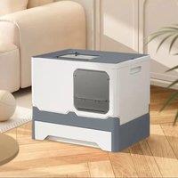 Grey Anti Splash Enclosed Cat Litter Box