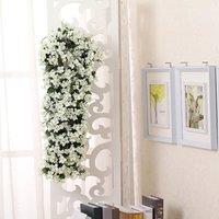 Wall Hanging Fake Flower Violet Window Balcony Decoration, White