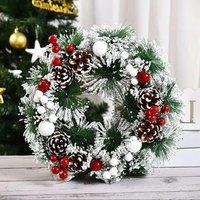 32cm Snowflake Pine Cone Christmas Artificial Wreath