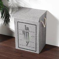 Fabric Foldable Laundry Basket Clothes Storage Bag with Lid