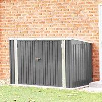 Secure Outdoor Bike Shed Weather-Resistant Steel Storage for Multiple Bicycles, 210x105x130cm,
