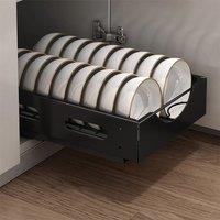 Black Steel Cabinet Pull Out Bowl Rack